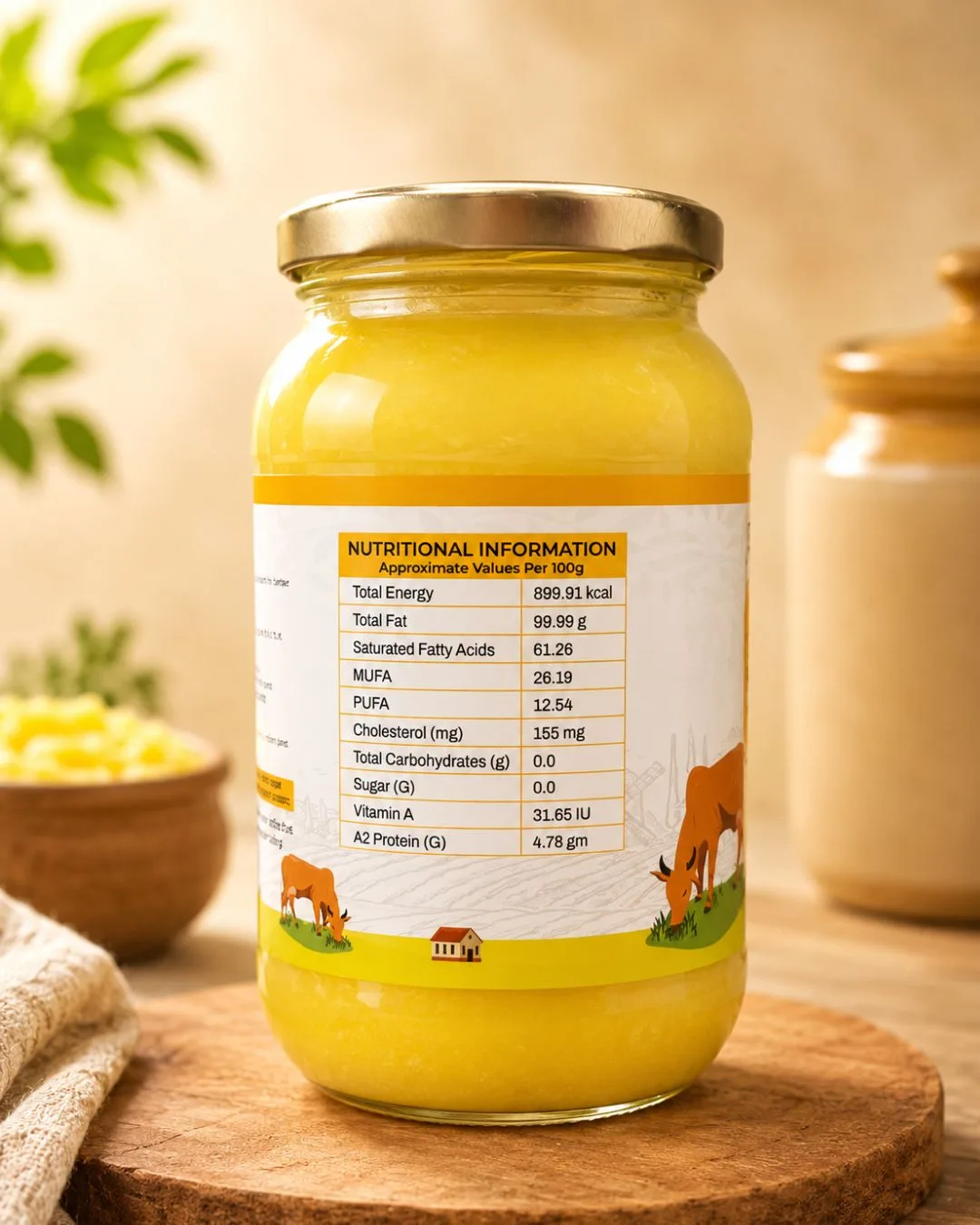 Pure A2 cow ghee close up